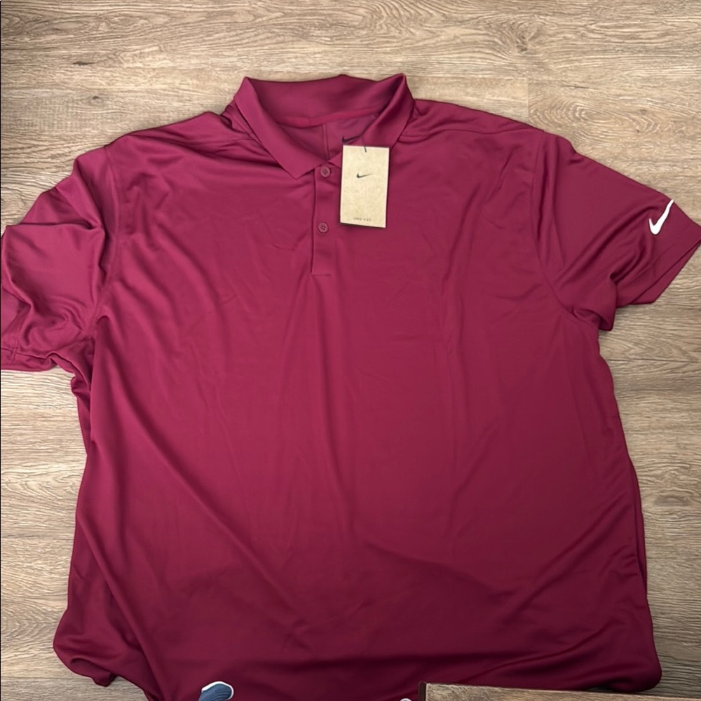 Nike Red Athletic Polo Shirt Golf Shirt